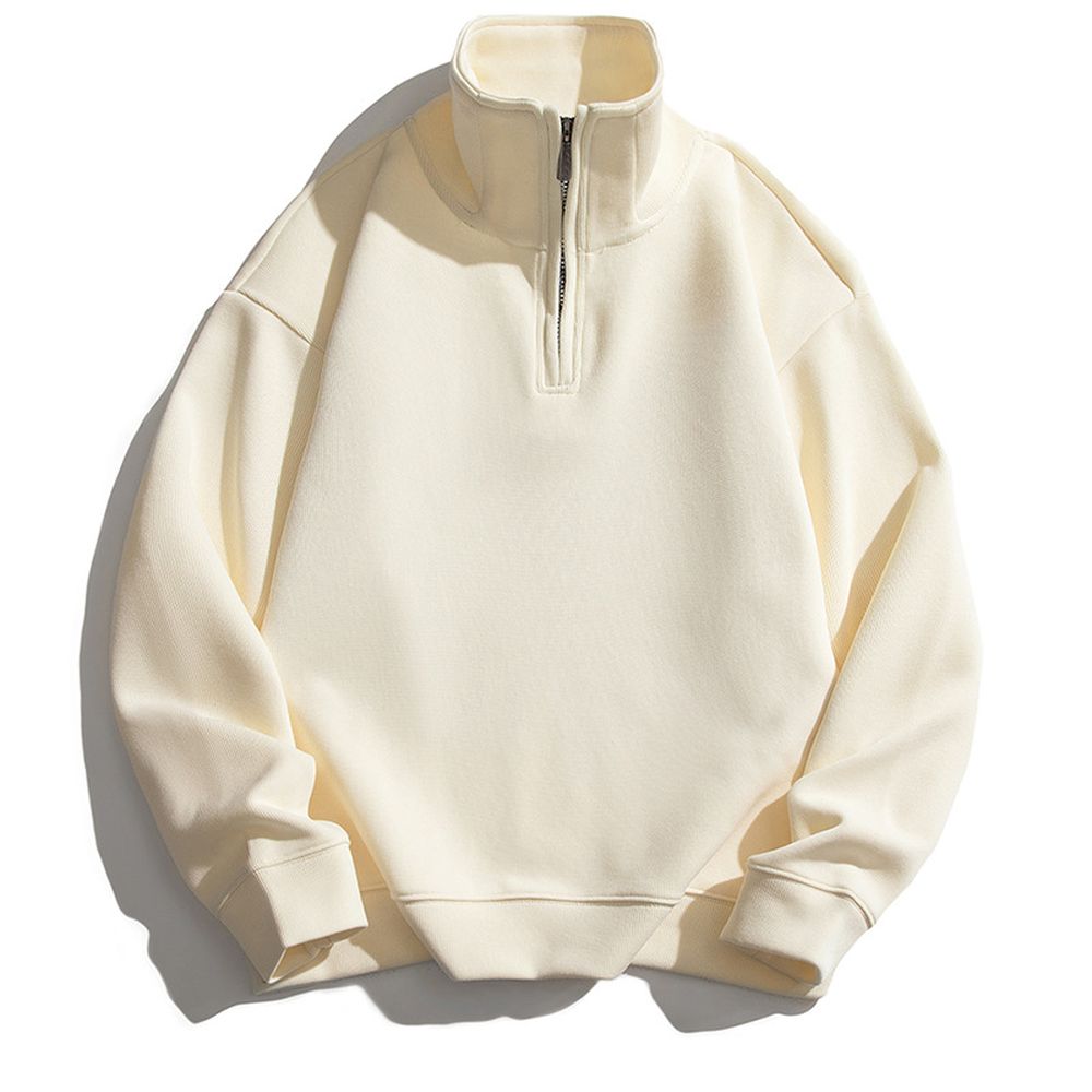 Men's Half Turtleneck Zipper Winter Fleece Casual Loose Hoodie