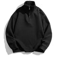 Men's Half Turtleneck Zipper Winter Fleece Casual Loose Hoodie