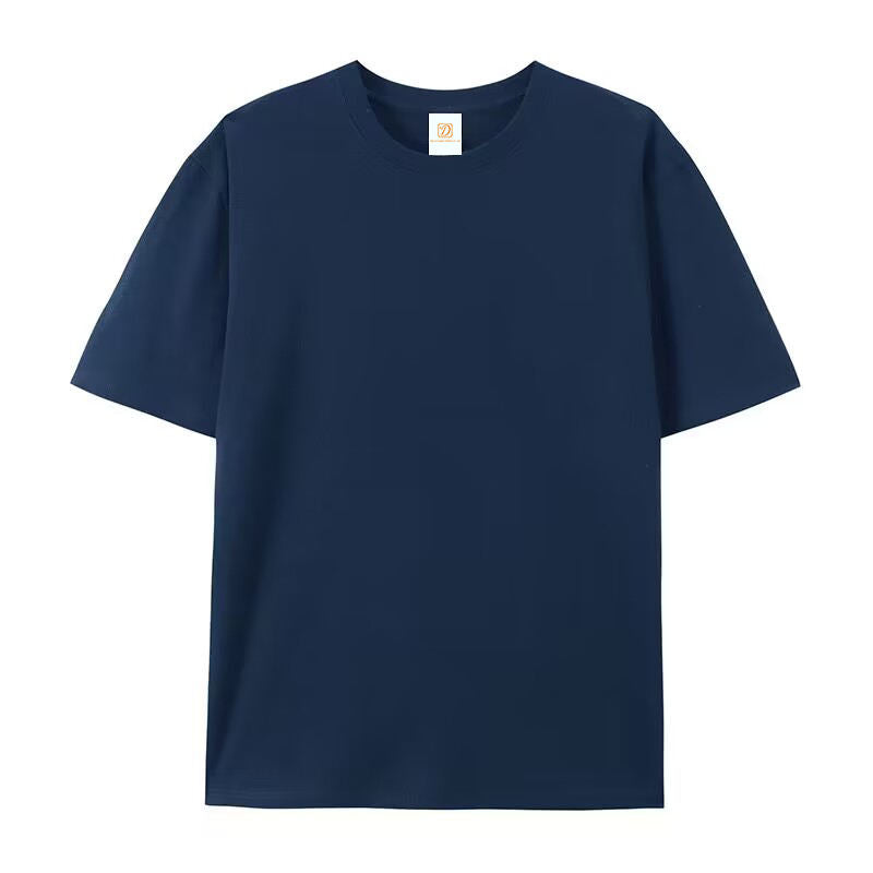 Men's Plus-Size Streetwear Solid-Color Short-Sleeve T-Shirt