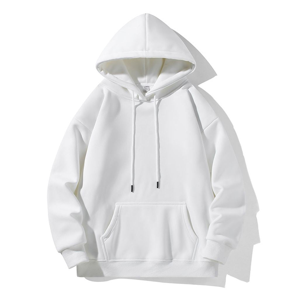 Unisex Retro Street Solid Color Thickened Loose Outfit Hooded
