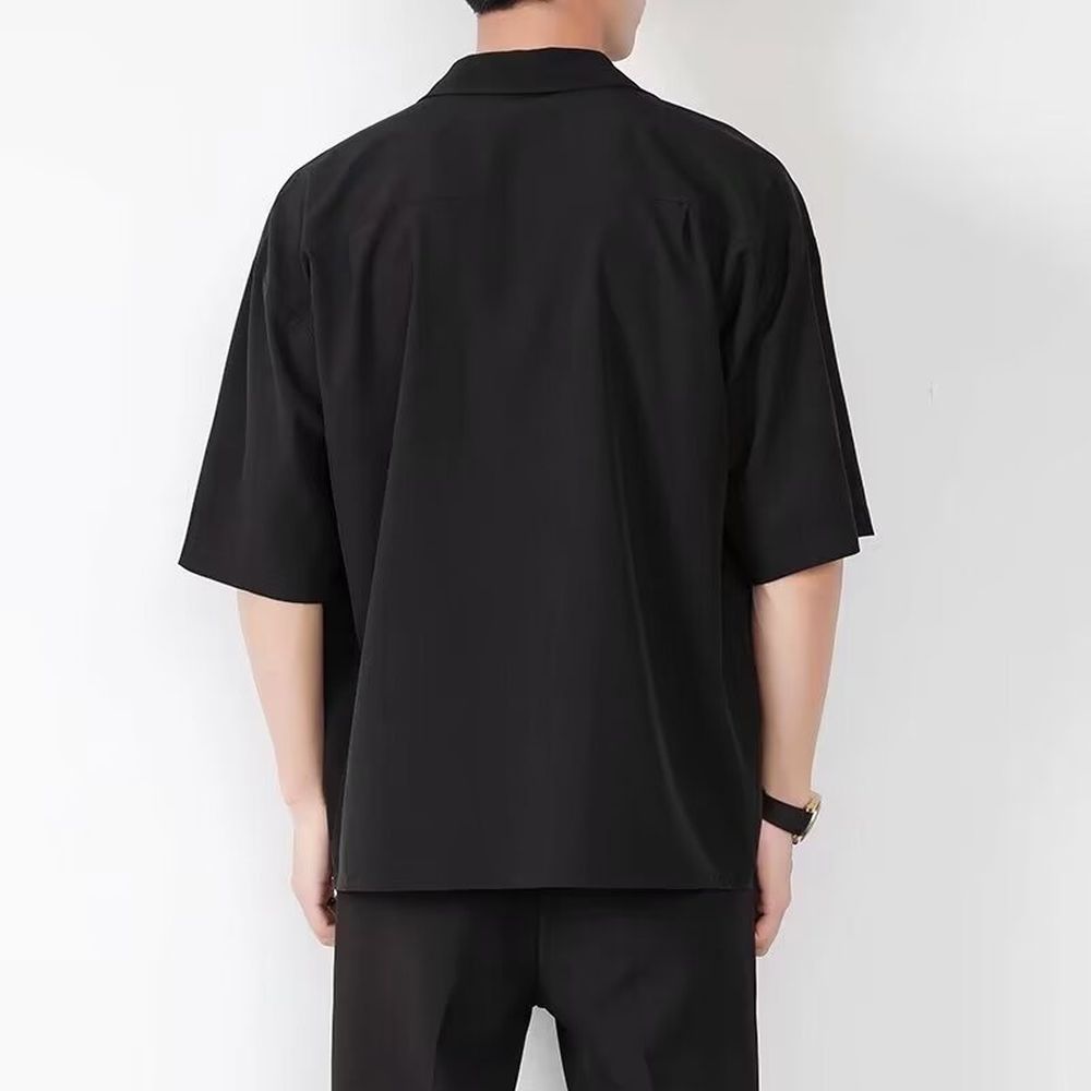 Men's Ice Silk Shirt Short Sleeve Half Sleeve Shirt
