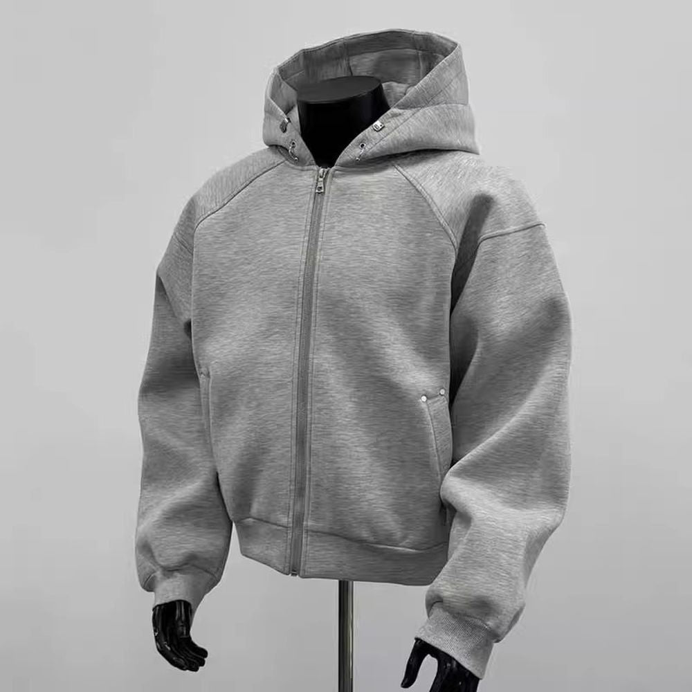Men's Silhouette Cardigan Sweatshirt Retro Hooded Jacket