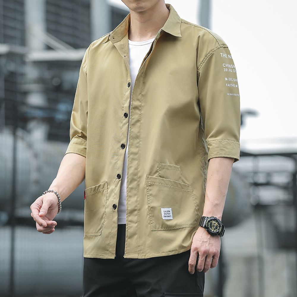 Men's Loose Casual Three Quarter Sleeve Shirt
